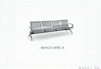 Aero Banca – Banca de Espera en Acero con Brazos Cromados, 3 o 4 Plazas | SILLARIS