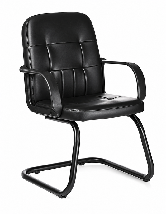 Betel V – Silla Ejecutiva en Curpiel con Estructura Fija y Coderas de PP | SILLARIS